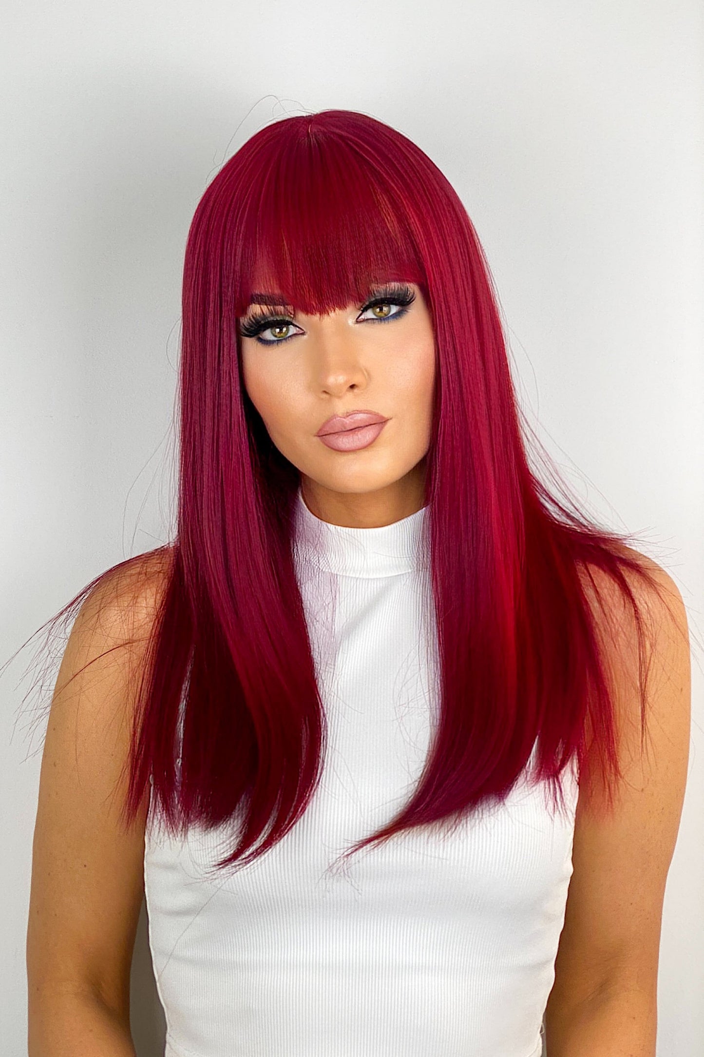 Long red human hair wigs Clearance